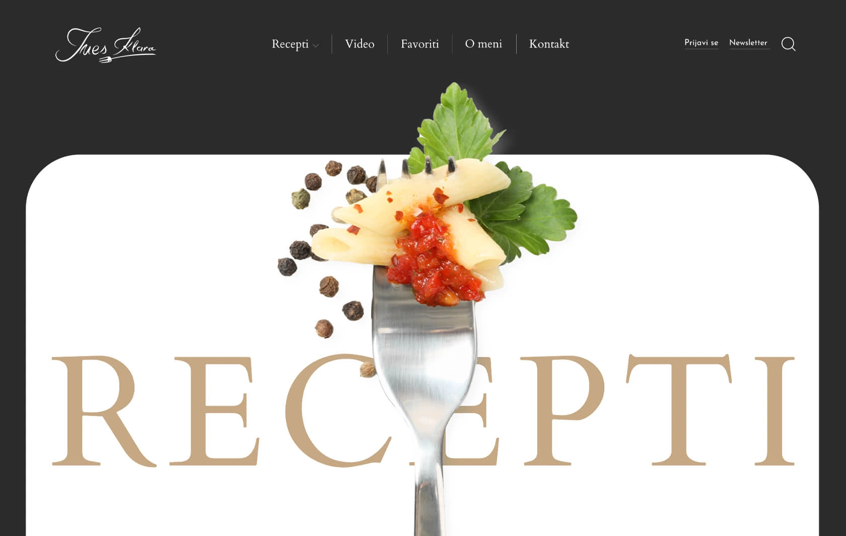 Izrada sajta za recepte Ines Klara - Mineweb Studio