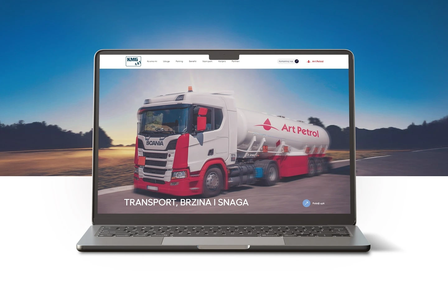 Mockup prezentacija web sajta - KMG Art