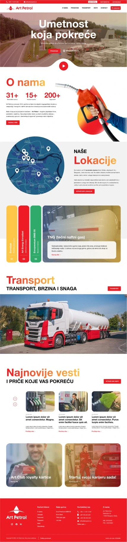 Art Petrol dizajn web sajta - Početna